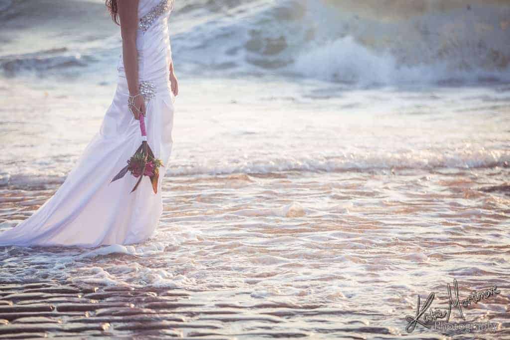 bride sunset beach