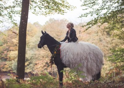 trash cherish equine horse wedding dress outdoor bride